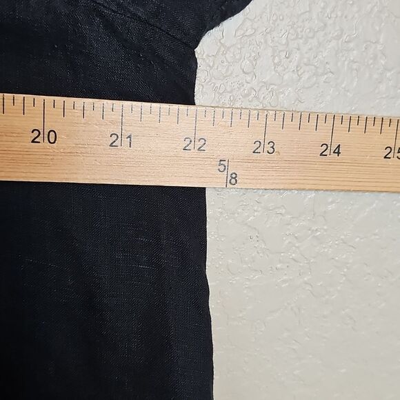 Eileen Fisher Organic Linen Short Sleeve Classic Black Shift Dress Medium - Picture 7 of 7